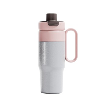 Simple double-lid stainless steel ice bottle