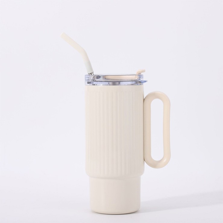 Striped large capacity stainless steel ice bottle
