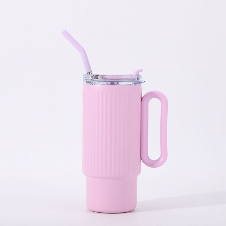Striped large capacity stainless steel ice bottle