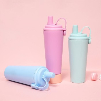 Solid color leak-proof stainless steel ice bottle