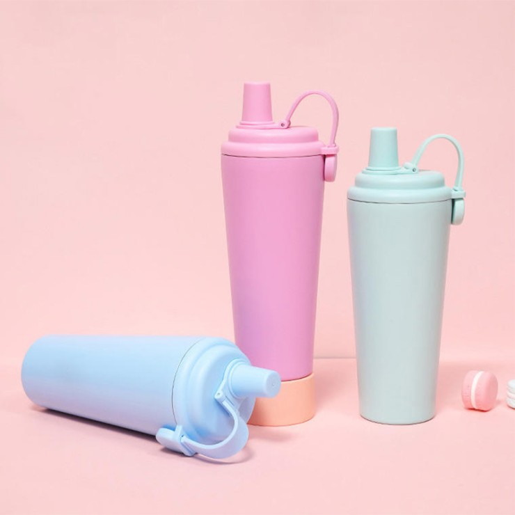 Solid color leak-proof stainless steel ice bottle