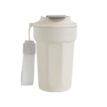 Durable double-wall stainless steel portable coffee cup