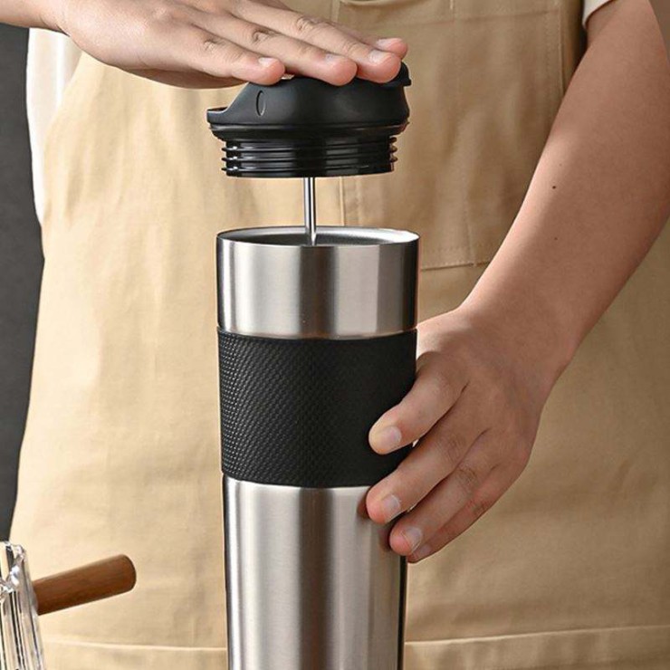 Stainless steel hot and cold brew coffee cup
