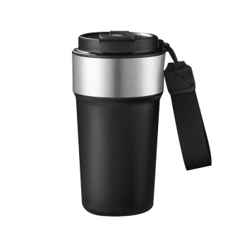 Portable stainless steel double-layer coffee cup