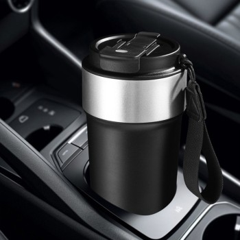 Portable stainless steel double-layer coffee cup