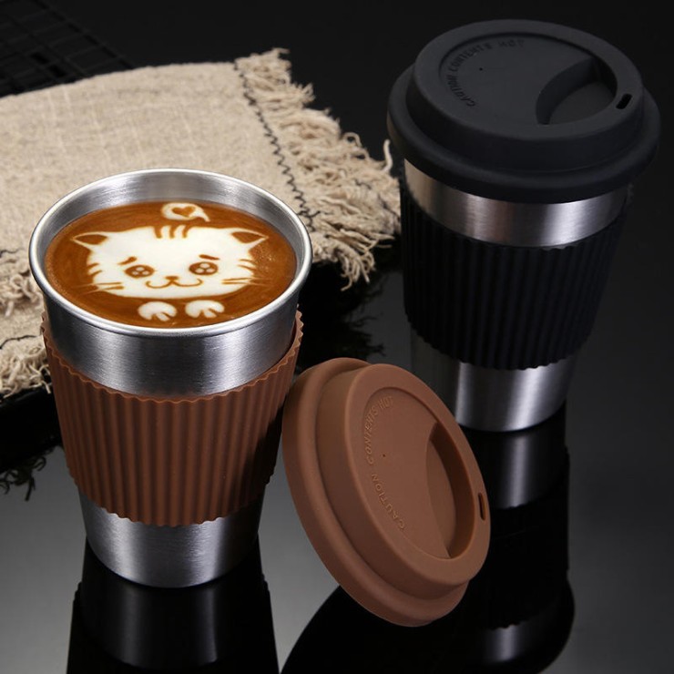Anti-scalding stainless steel insulated coffee cup