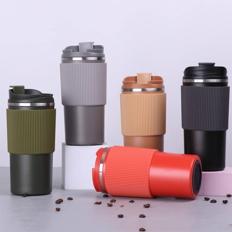 Portable stainless steel vacuum insulated coffee cup