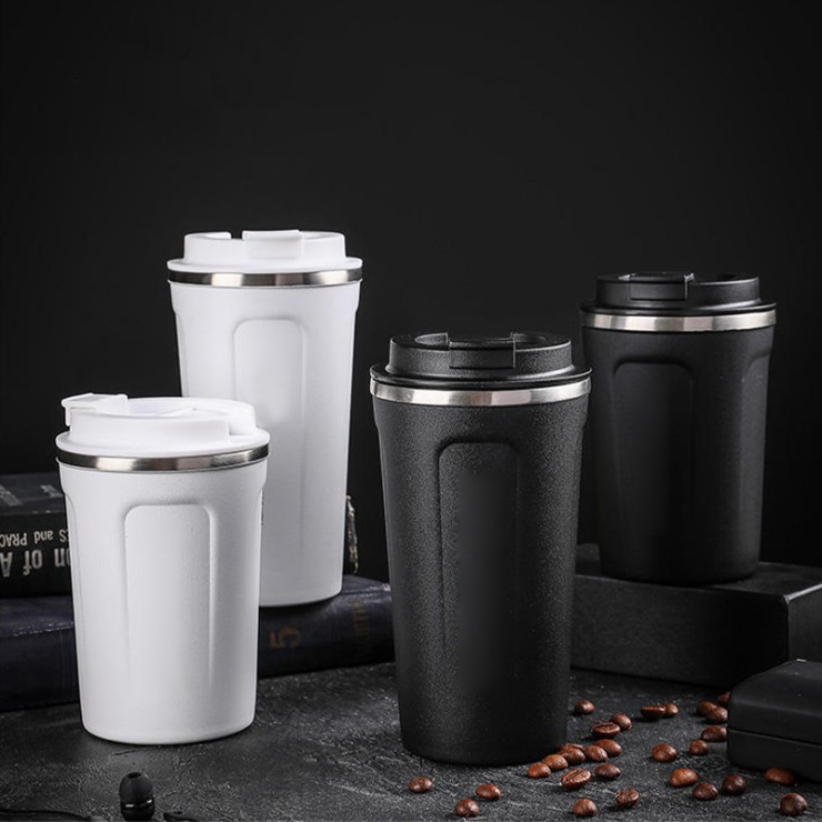 Double-walled stainless steel insulated coffee cup