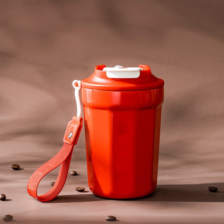 Portable ceramic coated coffee cup
