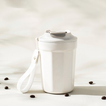 Portable ceramic coated coffee cup