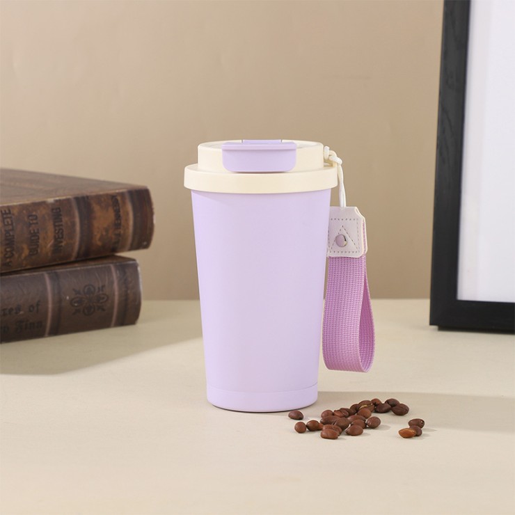 Vacuum insulated stainless steel coffee cup