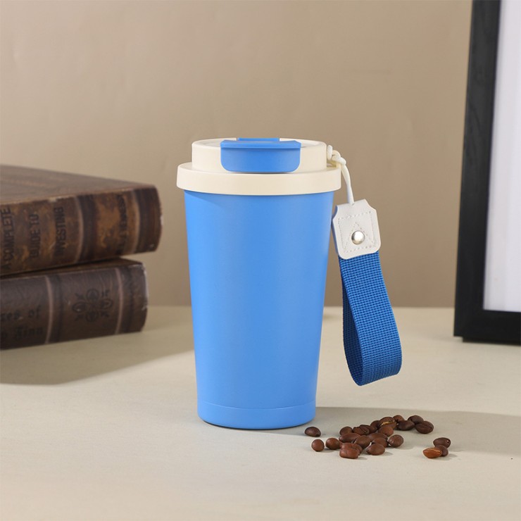 Vacuum insulated stainless steel coffee cup