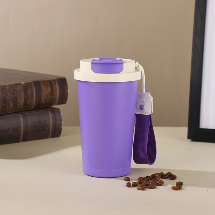 Vacuum insulated stainless steel coffee cup