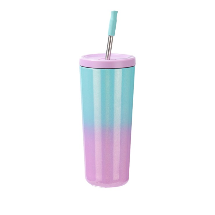 Creative rainbow paint stainless steel coffee cup
