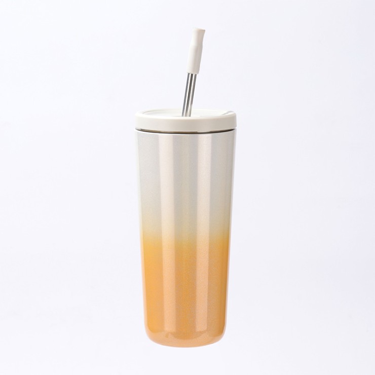 Creative rainbow paint stainless steel coffee cup
