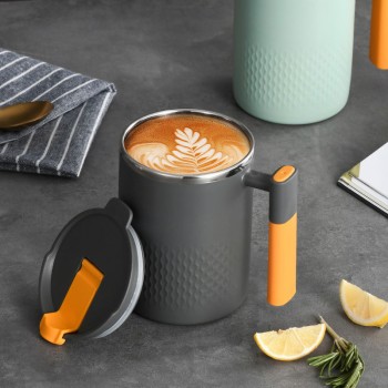 Modern double wall vacuum insulated coffee cup