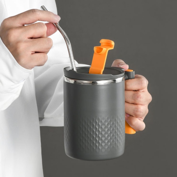 Modern double wall vacuum insulated coffee cup