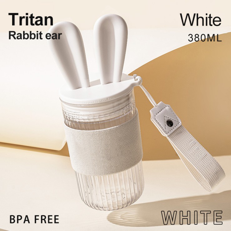 Creative rabbit ear plastic drinking water cup