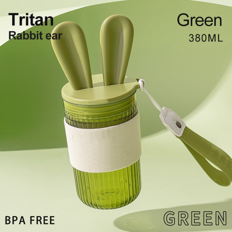 Creative rabbit ear plastic drinking water cup