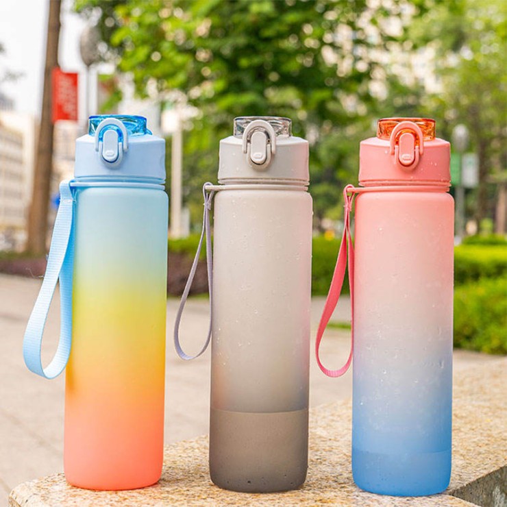 Gradient color large capacity sports drinking water cup