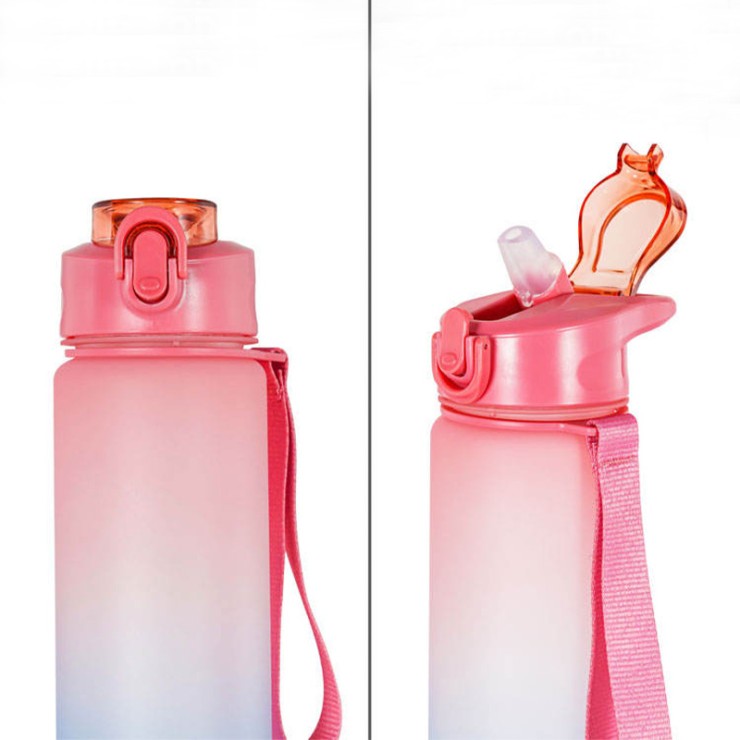 Gradient color large capacity sports drinking water cup