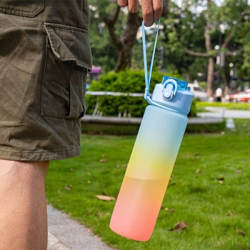 Gradient color large capacity sports drinking water cup