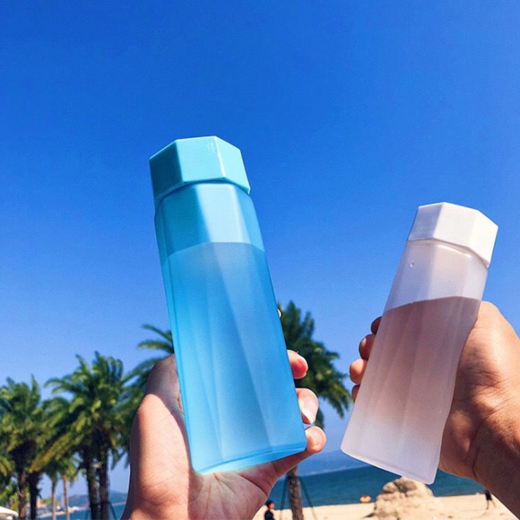 Polygonal frosted sports drinking water cup