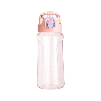 Flip-top transparent plastic drinking water cup