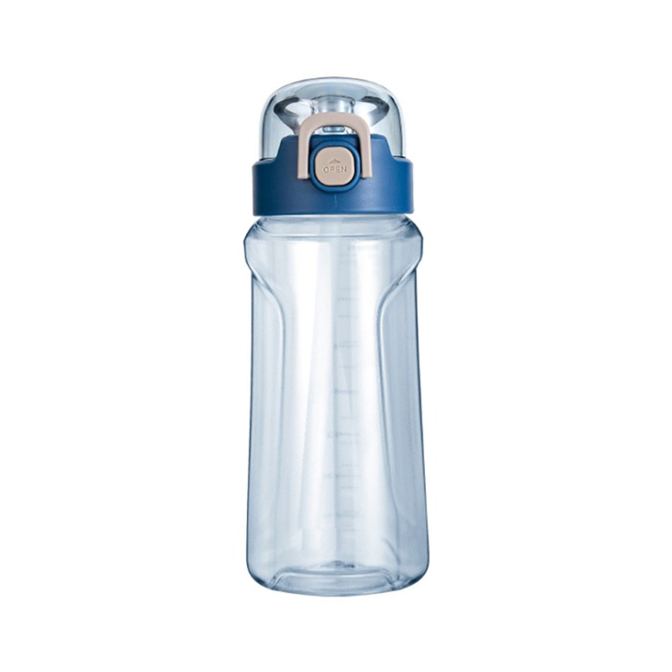 Flip-top transparent plastic drinking water cup
