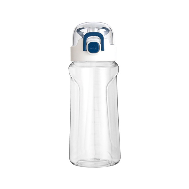 Flip-top transparent plastic drinking water cup