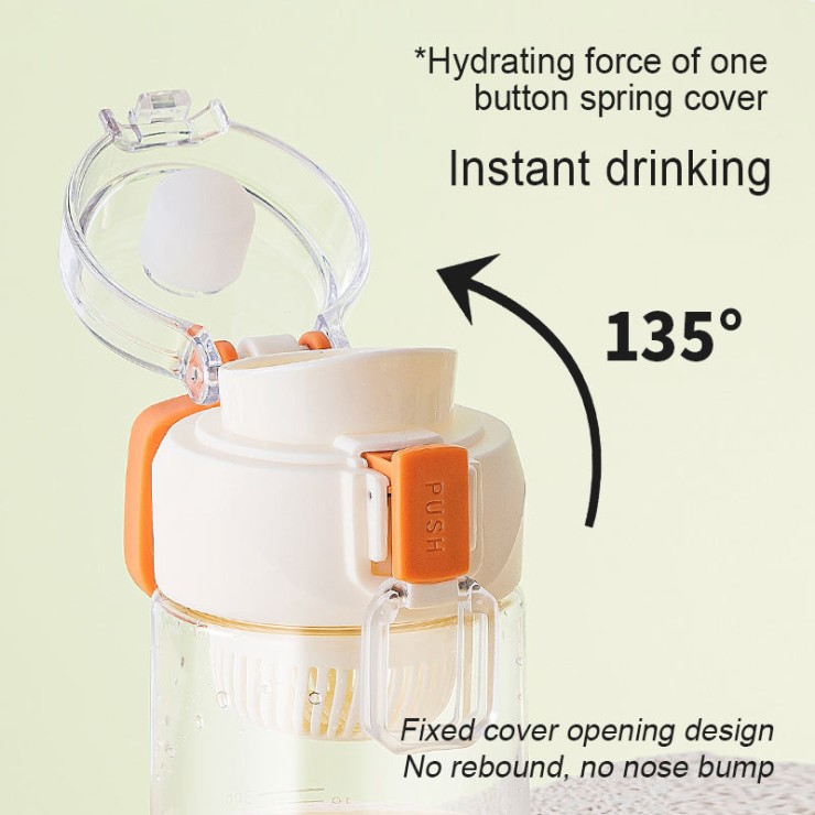 Transparent sports portable plastic drinking water cup