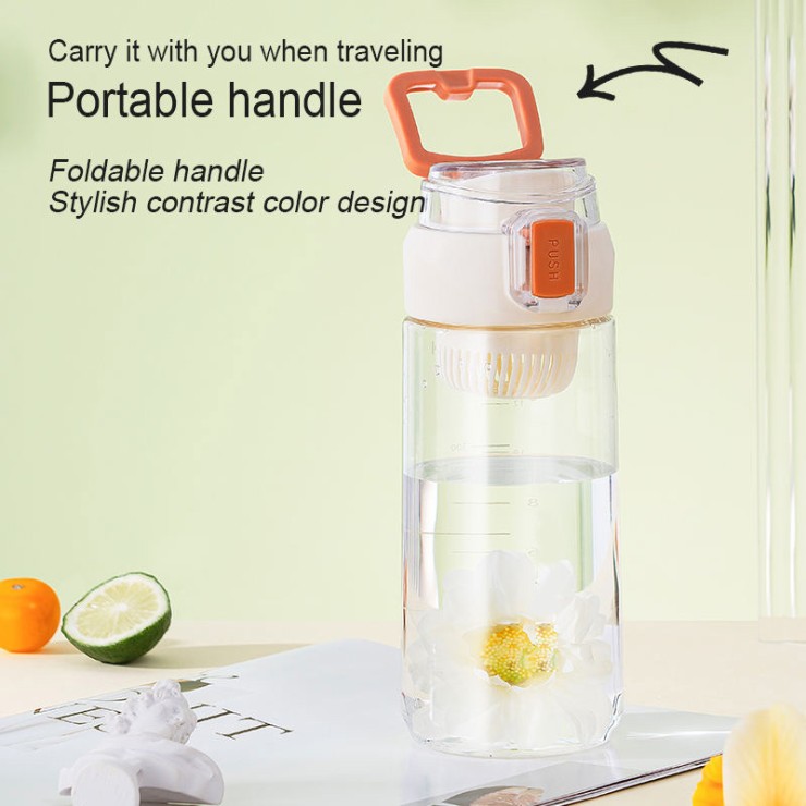 Transparent sports portable plastic drinking water cup