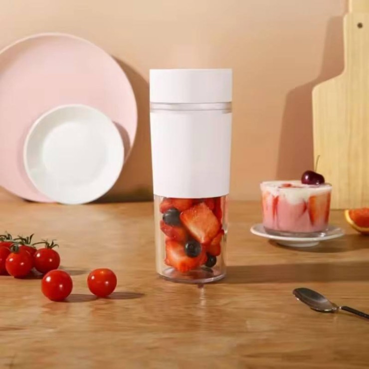 Portable white household electric juicer