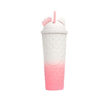 Fashionable double-layer insulated straw water cup