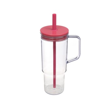 Simple thickened transparent straw water cup