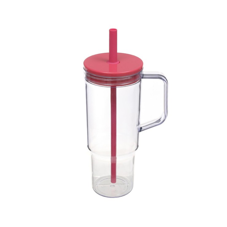 Simple thickened transparent straw water cup