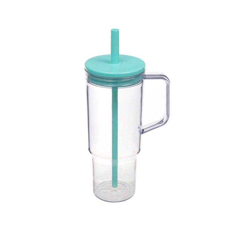 Simple thickened transparent straw water cup
