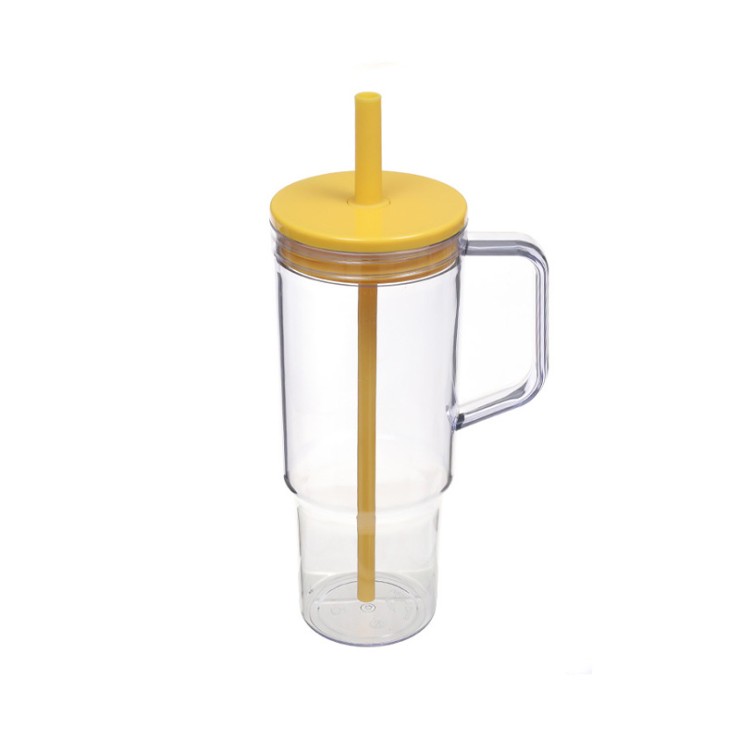 Simple thickened transparent straw water cup