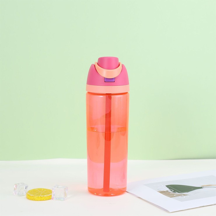 Portable transparent sports straw water cup