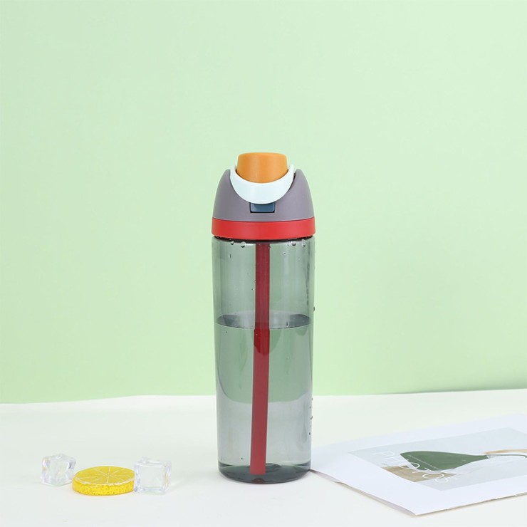 Portable transparent sports straw water cup