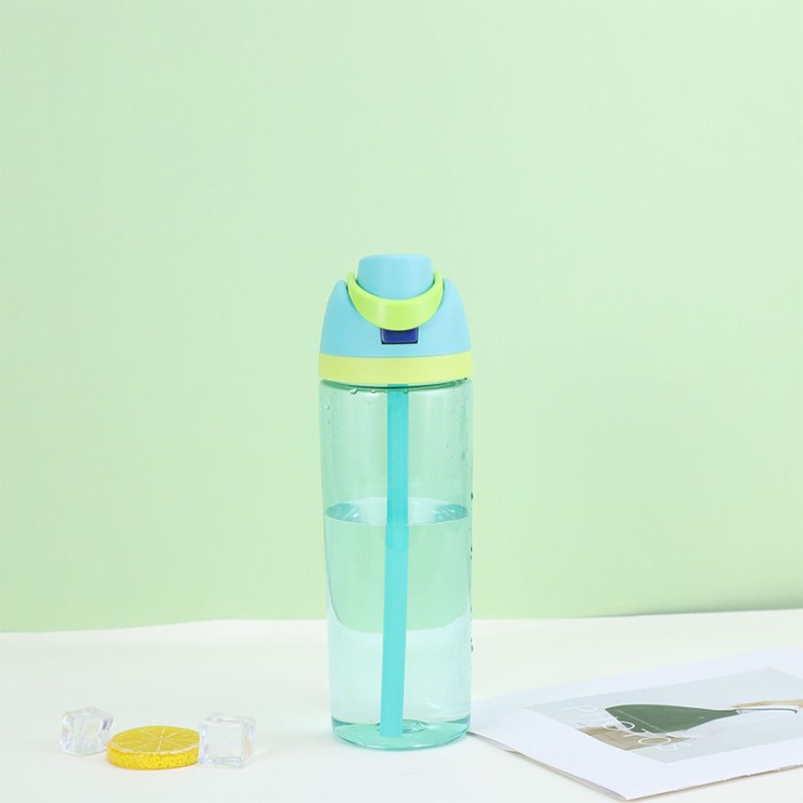 Portable transparent sports straw water cup