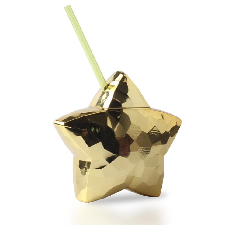 Star shape fashion straw water cup