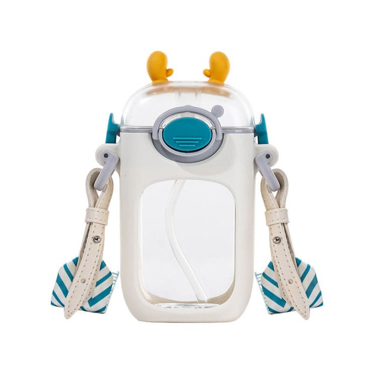 Cartoon portable anti-fall straw water cup