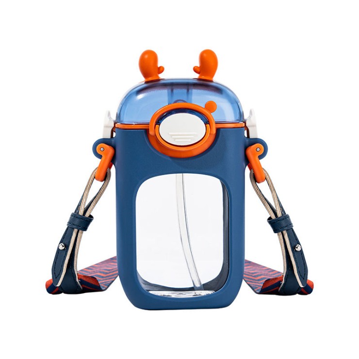 Cartoon portable anti-fall straw water cup