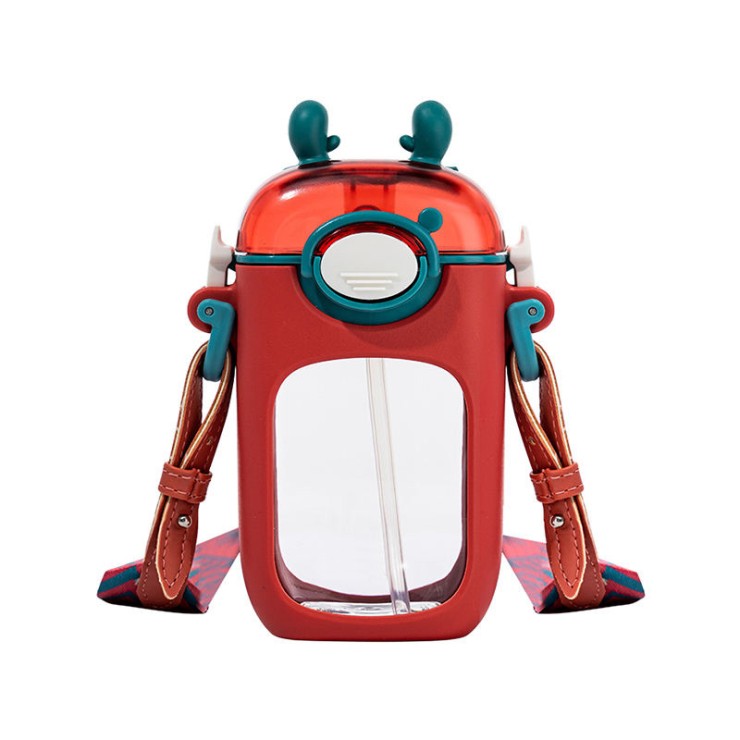 Cartoon portable anti-fall straw water cup