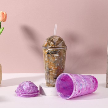 Fashionable stone insulated straw water cup