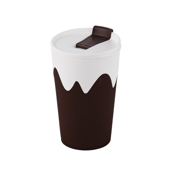 Simple contrast color fashion straw water cup