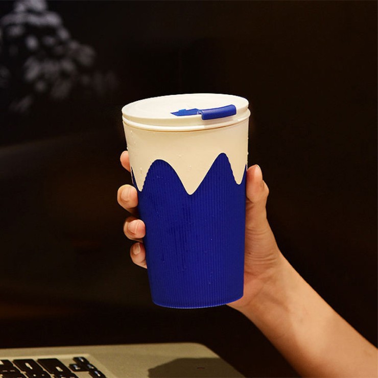 Simple contrast color fashion straw water cup