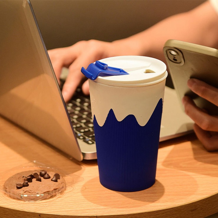 Simple contrast color fashion straw water cup