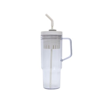 Simple large capacity plastic straw water cup